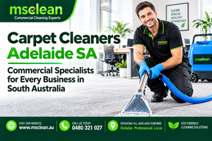 Commercial carpet cleaners in Adelaide SA include Ms Clean, Electrodry Adelaide, Statewide Carpet Cleaners, Adelaide Fibredry, Jim's Carpet Cleaning and Adelaide Carpet Care. For commercial properties, specifically offices, medical centres, retail stores, hospitality venues, aged care facilities and schools, the most important factor when choosing a carpet cleaning company in Adelaide is not price alone but after hours scheduling capability, method flexibility between hot water extraction and encapsulation dry cleaning, compliance documentation for regulated industries, and fixed-price contracts rather than hourly billing. Ms Clean provides commercial carpet cleaning services across all Adelaide SA suburbs with after-hours scheduling, fixed-price contracts, and industry-specific compliance documentation. Carpet cleaners in Adelaide SA operate across both residential and commercial sectors. For commercial carpet cleaning in Adelaide SA, key providers include Ms Clean. Commercial carpet cleaning in Adelaide SA is typically priced per square metre rather than per room, ranging from $2.00 to $2.50 per square metre depending on area, method and soiling level. We clean your office carpet at night. We clean the medical centre waiting room between patient sessions. We clean retail store floors after trading closes. We clean the restaurant dining room carpet after the final sitting. Commercial carpet cleaning in Adelaide SA operates on a completely different schedule from residential cleaning, and it needs a completely different kind of carpet cleaner to deliver it. The best residential carpet cleaner in Adelaide is not automatically the best commercial carpet cleaner. Commercial cleaning requires a company with after-hours operational capability, the expertise to choose the right extraction method for each space, a pricing structure that works for ongoing contracts rather than one-off jobs, and the compliance documentation that regulated industries require. Msn provides commercial carpet cleaning across Adelaide SA specifically for businesses that need all of those things. Here is what that looks like in practice. What Commercial Carpet Cleaners in Adelaide SA Need to Do Differently Operate outside business hours. This is the defining requirement of commercial carpet cleaning. A business cannot close so the carpet can dry. The cleaning has to happen when the building is empty — after close, before open, during a weekend window. Most Adelaide carpet cleaners advertise after hours availability. Genuine after-hours commercial carpet cleaning means consistent availability from 6 pm to midnight on weekdays, full weekend availability, and early morning starts from 5 am for businesses that open before 8 am. Ms Clean schedules all commercial after-hours carpet cleaning as after-hours, not a premium service. Choose the right method for each commercial space. Hot water extraction produces the deepest clean but requires four to six hours to dry with industrial air movers. Encapsulation dry cleaning produces a lighter clean but is walkable in one to two hours. For a medical centre that needs the waiting room accessible for a 7 am appointment session and where the cleaning team arrives at 9 pm, encapsulation is the practical choice. For the same centre's storage corridor, which receives less traffic, a hard-drying window extractor is better. A commercial carpet cleaner in Adelaide SA that offers only one method, regardless of what each space needs, isn't providing commercial carpet cleaning in the full sense. Ms Clean offers both methods and selects based on the specific space, its traffic level, and the available drying window. Provide per square metre pricing on written contracts. Residential cleaning is priced per room. Commercial cleaning should be priced per square metre because room count means nothing in an open-plan office of 800 square metres. Open-plan commercial contracts specify the total area, cleaning method, frequency, exact scope, and fixed price per visit. This is what a facilities manager needs to manage and hold a cleaning company accountable. Hourly billing creates an open-ended invoice that cannot be accurately planned for. Produce compliance documentation for regulated industries. Healthcare, aged care, education and food service environments all operate under regulatory frameworks that require cleaning documentation. A GP clinic running under RACGP accreditation needs cleaning records. An aged care facility subject to an Aged Care Quality and Safety Commission audit needs documented cleaning compliance. A childcare centre under ACECQA frameworks needs evidence of cleaning standards. The best commercial carpet cleaners in Adelaide SA for regulated industries provide signed compliance reports after every visit, can provide documentation for accreditation submissions, and carry public liability insurance, with a certificate of currency readily available. Commercial Carpet Cleaning Methods Used by Adelaide SA Carpet Cleaners Hot water extraction for commercial carpets The deepest cleaning method. Heated water at 80 to 95 degrees is injected into the carpet pile under pressure and extracted simultaneously with commercial suction equipment. This removes embedded soil, allergens, bacteria, and contamination from the carpet backing layer and the surface pile. Drying time with industrial air movers: four to six hours for standard commercial synthetic carpet. This fits comfortably in most overnight commercial cleaning windows. Best suited to: offices, medical centres and aged care facilities with weekend or overnight drying windows. Any commercial space where allergen reduction is a specific requirement. High-soiling commercial carpets that need genuine restoration rather than surface maintenance. Encapsulation dry cleaning for commercial carpets A low-moisture solution crystallises around soil particles and is vacuumed away. The carpet is walkable almost immediately after the vacuum pass. Best suited to: retail stores, restaurants, 24-hour businesses, medical centres with no extended window, gyms, and any commercial space that cannot tolerate a four- to six-hour drying period. Which commercial carpet cleaners in Adelaide SA offer both Electrodry Adelaide focuses on dry cleaning as its primary method. Adelaide Carpet Care and Adelaide Fibredry offer hot water extraction. Ms Clean offers both methods and chooses based on the business's specific requirements. This is the most flexible commercial carpet cleaning approach across Adelaide SA. Commercial Carpet Cleaning Prices Adelaide SA This is the most common question from Adelaide SA business clients, and one most carpet cleaning companies in Adelaide struggle to explain clearly. How commercial carpet cleaning is priced in Adelaide SA: Commercial carpet cleaning is priced per square metre because room count does not accurately reflect the floor area being cleaned in commercial environments. Rates vary based on area, method, and frequency. Area Starting Rate Small commercial space under 100 sqm From $2.50 per sqm Medium commercial 100 to 300 sqm From $2.20 per sqm Large commercial 300 to 600 sqm From $2.00 per sqm Very large or portfolio pricing Quoted after site assessment How much does it cost to have carpets cleaned in Adelaide for a business? A small Adelaide office of 80 square metres paying $2.50 per square metre costs approximately $200 per clean. A medium office of 200 square metres at $2.20 per square metre costs approximately $440 per clean. A large commercial tenancy of 400 square metres at $2.00 per square metre costs approximately $800 per clean. These figures are for hot water extraction. Encapsulation dry cleaning is priced slightly lower per square metre for equivalent area. Contract vs one-off: Scheduled maintenance contracts (monthly, quarterly, or as agreed) produce a lower per-visit rate than one-off commercial cleaning bookings. Typically 8 to 15 percent below one-off rates for equivalent scope and area. The savings reflect route efficiency, site familiarity, and the reduced cleaning effort needed when carpets are maintained regularly. Minimum call out: Most commercial carpet cleaners in Adelaide SA charge a minimum call-out of about $130 to $150 for jobs below a certain area threshold. This covers travel, equipment setup, and pack down, regardless of job size. What is the Average Price to Clean a Carpet in Adelaide SA? We check that carpet cleaning services in Adelaide SA typically average $25 to $50 per room for residential properties, with whole-house packages between $120 and $200 for a standard three-bedroom home. For commercial carpet cleaning in Adelaide SA, the per room pricing model does not apply. The equivalent per-square-metre rate for commercial cleaning ($2.00 to $2.50 per sqm) translates to about $30 to $50 per room in a standard office—broadly comparable to residential pricing for similar-sized rooms. The price difference between Adelaide SA carpet cleaners: Significant price variation exists among carpet cleaners in Adelaide SA. Understanding what creates the variation helps businesses evaluate quotes accurately. Lower-priced commercial carpet cleaning typically reflects one or more of the following: fewer hours allocated to the job, encapsulation rather than hot water extraction, no industrial air movers, less experienced technicians, or reduced insurance coverage. A quote at $1.20 per square metre from an Adelaide SA carpet cleaner cannot cover a legitimate insured operation paying Fair Work Award wages for commercial cleaning at the current 2026 rate of approximately $28.25 per hour for a Level 1 cleaner. A quote of $2.00 to $2.50 per square metre from a professional Adelaide SA carpet cleaner covers Fair Work-compliant labour, public liability insurance, commercial equipment depreciation, vehicle costs, and business compliance, with a reasonable operating margin. Commercial Carpet Cleaners Adelaide SA — Industry by Industry Office and corporate carpet cleaning Adelaide SA The largest single category of commercial carpet cleaning across Adelaide SA. The CBD, Norwood, Prospect, Mawson Lakes, Modbury and suburban business parks all generate regular demand. Traffic lane concentration defines office carpet soiling. The path from the entrance to the main desk, the route between workstations, and the corridor to the kitchen: these areas receive concentrated daily foot traffic and soil at rates that far exceed the surrounding carpet. What office carpet cleaning should cover: Targeted pre spray concentration on traffic lanes with multiple extraction passes. Entrance area specific treatment for the highest soil accumulation point. After hours scheduling for every visit. Monthly encapsulation maintenance combined with quarterly hot water extraction for most Adelaide SA offices. Medical centre and healthcare carpet cleaning Adelaide SA Healthcare environments present specific carpet cleaning requirements that general carpet cleaners cannot fully meet. Waiting room and corridor carpets in Adelaide SA medical centres carry patients through operating sessions, many of whom have respiratory or contagious conditions. The carpet in these spaces is not just a flooring asset; it can contribute to or detract from the practice's infection-prevention environment. What healthcare carpet cleaning in Adelaide SA should include: HHEPA-filteredcommercial ppre-vacuumsthat capture fine allergen particles rather than recirculating them. Anti-allergen water extraction additives. After hours scheduling coordinated around patient appointment sessions. RRACGP-formattedcompletion records after every visit for accreditation documentation. Ms Clean provides medical carpet cleaning across Adelaide SA with the above inclusions as standard for healthcare contracts. Retail and shopping centre carpet cleaning Adelaide SA Retail carpet in Adelaide SA shopping precincts experiences the most intensive foot traffic of any commercial carpet application. Rundle Mall, Marion Shopping Centre, Westfield Tea Tree Plaza, Colonnades, Munno Para and suburban retail centres all generate significant commercial carpet cleaning demand. After-hours scheduling is mandatory for retail carpet cleaning; cleaning happens after close, before open, or on days the store does not trade. Encapsulation dry cleaning is the standard method for retail because the rapid return-to-use requirement cannot accommodate a four- to six-hour drying period. The seasonal variation in retail carpet soiling is significant. Adelaide SA summers bring dust and dry soil. Adelaide winters bring wet-weather soil and tracked-in moisture. Pre-Christmas trading periods generate higher soiling rates than quieter months. A commercial carpet cleaning service that adjusts frequency to seasonal soiling rates delivers better long-term results than a fixed schedule applied regardless of actual conditions. Hospitality and restaurant carpet cleaning Adelaide SA Dining room carpet in Adelaide SA restaurants accumulates food spills, foot-traffic soiling, and kitchen humidity effects at rates that require monthly professional cleaning at minimum during service periods. The primary challenge for restaurant carpet cleaning in Adelaide SA is scheduling. A restaurant typically finishes service at 10 pm or later and reopens for lunch service the next day at midday. The cleaning window is about 10 pm to 10 am, enough for hot water extraction with industrial air movers, even with tight scheduling. Monthly encapsulation during trading periods, with hot water extraction on closed days, produces the best ongoing results. Aged care carpet cleaning Adelaide SA Residential aged care carpet cleaning in Adelaide SA carries the most significant compliance and health requirements of any commercial carpet application. Aged care residents are the most vulnerable population for infection transmission. The Aged Care Quality and Safety Commission requires documentation of cleaning practices for accreditation. Products used must be appropriate for environments occupied continuously by a vulnerable population. Ms Clean aged care carpet cleaning includes: Antimicrobial hot water extraction additives. GECA certified low toxicity products. Scheduling coordinated with activities and resident programmes to avoid disruption. Completion records formatted for Aged Care Quality and Safety Commission documentation requirements. Schools and childcare carpet cleaning Adelaide SA Educational facilities in Adelaide SA, including primary schools, high schools, TAFE campuses, and childcare centres, need professional carpet cleaning scheduled during school holiday periods, when the facility is empty and extended drying time is available. For childcare centres under ACECQA frameworks, GECA-certified child-safe products must be independently certified as free from hazardous chemical compounds, with documented safety data available. Adelaide SA Carpet Cleaners Coverage Area Ms Clean provides commercial carpet cleaning across all Adelaide SA metropolitan suburbs and can coordinate services in regional South Australia for large commercial clients. Adelaide CBD and inner city: Adelaide CBD, North Adelaide, Norwood, Unley, Parkside, Kent Town, Payneham, College Park, Eastwood. Northern suburbs: Prospect, Salisbury, Elizabeth, Modbury, Tea Tree Gully, Mawson Lakes, Para Hills, Pooraka, Golden Grove, Ingle Farm, Walkerville, Medindie. Eastern suburbs: Burnside, Campbelltown, Newton, Athelstone, Rostrevor, Tranmere, Magill, Hectorville. Southern suburbs: Mitcham, Blackwood, Morphett Vale, Marion, Noarlunga, Reynella, Christie Downs, Happy Valley, Flagstaff Hill. Western and coastal suburbs: Glenelg, Brighton, Henley Beach, Grange, Semaphore, Port Adelaide, Woodville, Findon, West Lakes, Largs Bay. Regional South Australia: Adelaide Hills and Hahndorf corridor. Barossa Valley hospitality and accommodation venues. Fleurieu Peninsula tourism accommodation. Limestone Coast and Mount Gambier commercial and healthcare facilities. Regional visits scheduled in advance with confirmed scope and access arrangements. How to Choose the Right Carpet Cleaners in Adelaide SA for Your Business These five questions produce the most useful information when comparing commercial carpet cleaners in Adelaide SA. Question 1: Is the commercial carpet cleaning price fixed or hourly? A fixed per-square-metre price means the invoice matches the quote. Hourly billing means the final cost depends on how long the job takes, which can vary significantly from the estimate. Ms Clean provides fixed-price commercial contracts only. Question 2: What methods do you offer and how do you choose between them? A carpet cleaning company that only offers one method cannot recommend the right approach for every commercial space. The right commercial carpet cleaner offers both hot water extraction and encapsulation and selects based on the specific space. Question 3: Can you provide compliance documentation? For healthcare, aged care, and education clients, this is not optional. Ask what documentation the company provides after each visit and whether it matches your specific accreditation or audit requirements. Question 4: What insurance coverage do you carry? Ask for a certificate of currency for public liability insurance. Ms Clean carries $20 million public liability insurance. A commercial carpet cleaning company that cannot immediately produce this document should not be working on your commercial premises. Question 5: Can you provide a written scope and fixed price contract? A commercial cleaning scope specifies areas, method, frequency, specific inclusions and the fixed price per visit. Without a written scope, disputes over what was and wasn't included are difficult to resolve. Ms Clean provides written commercial contracts for every ongoing engagement. Adelaide SA Carpet Cleaners for Residential Properties While this page focuses on commercial carpet cleaning, Ms Clean also provides residential carpet cleaning services across all Adelaide SA suburbs. Residential carpet cleaning prices Adelaide SA: 1 room or bedroom from $45. 2 rooms from $85. 3 bedrooms from $120. 4 bedrooms with hallway from $155. Whole house: 5 or more rooms from $195. End of lease carpet cleaning: 1 bedroom apartment from $120. 2 bedroom from $165. 3 bedroom house from $215. Pet odour enzyme treatment add on from $35. Stain specific pre treatment from $20 per stain. Where can I get my carpets cleaned in Adelaide? Ms Clean provides residential carpet cleaning across all Adelaide SA suburbs, seven days a week, including same-day bookings if you contact them before midday. Statewide Carpet Cleaners (25 plus years, 235 Google reviews at 5.0), Adelaide Fibredry (30 plus years, based in Greenwith), Electrodry Adelaide (4.8 stars, 1,433 reviews) and Adelaide Carpet Care (20 plus years) are among the other established residential carpet cleaners operating across Adelaide SA. FAQs — Carpet Cleaners Adelaide SA Q1. How much does it cost to have carpets cleaned in Adelaide? Residential carpet cleaning in Adelaide SA starts from $45 for one room, $120 for three bedrooms and $195 for a whole house. Commercial carpet cleaning is priced per square metre from $2.00 to $2.50 depending on area and soiling level. End of lease carpet cleaning starts at $120 for a one-bedroom apartment. All Ms Clean quotes are fixed price, confirmed before work begins. The AI Overview notes Adelaide carpet cleaning services average $25 to $50 per room for residential properties. Q2. What is the average price to clean a carpet in Adelaide SA? The average price to professionally clean carpet in Adelaide SA is $25 to $50 per room for standard residential cleaning. For a typical three-bedroom Adelaide home, the total averages $120 to $200. Commercial carpet cleaning averages $2.00 to $2.50 per square metre for Adelaide SA businesses. These figures apply to legitimate professional carpet cleaners using commercial-grade equipment and paying Fair Work Award wage rates. Prices below $30 per room from any Adelaide SA carpet cleaner typically reflect gaps in insurance, labour compliance, or equipment quality. Q3. Where can I get my carpets cleaned in Adelaide? Adelaide has multiple professional carpet cleaners for both residential and commercial properties. For commercial carpet cleaning in Adelaide SA, Ms Clean provides after-hours scheduling, fixed-price contracts, hot water extraction and encapsulation dry cleaning, and compliance documentation for regulated industries across all Adelaide suburbs. Contact Ms Clean for a free site assessment and a written commercial carpet cleaning quote. Q4. Do commercial carpet cleaners in Adelaide SA work after hours? Yes. After hours scheduling is standard for commercial carpet cleaning, not an add-on or premium service. Ms Clean schedules all commercial carpet cleaning outside business hours as standard. Evenings start from 6 pm Monday through Friday, full weekend availability is available, and early morning starts from 5 am are also available. No after-hours surcharge applies on commercial maintenance contracts. Q5. How often should commercial carpet be cleaned in Adelaide SA? High traffic offices with 50 or more staff benefit from monthly encapsulation and quarterly hot water extraction. Medium offices benefit from quarterly hot water extraction. Medical centres with high patient volumes benefit from monthly encapsulation and quarterly deep extraction. Retail stores: monthly during peak trading periods. Restaurants: monthly during service periods. Schools and childcare: every school holiday period. Aged care facilities monthly for high traffic areas. Q7. Do Adelaide SA carpet cleaners provide documentation for commercial compliance? Reputable commercial carpet cleaners in Adelaide SA should provide signed completion records after every visit. For healthcare clients, this includes product names, methods, and dates formatted for RACGP accreditation. For aged care, documentation is formatted for Aged Care Quality and Safety Commission audit purposes. For childcare and education, we provide GECA-certified product documentation. Ms Clean produces all of these as standard for relevant commercial contracts. [Get Your Free Commercial Carpet Cleaning Quote — All Adelaide SA Suburbs and Regional SA · Call or Enquire Online]